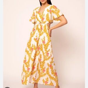 Beyond By Vera Giselle Floral Cutout Maxi Dress Size Medium